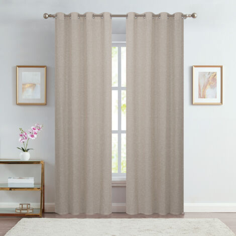 Paire de voilages unis Taupe 140x240 cm
