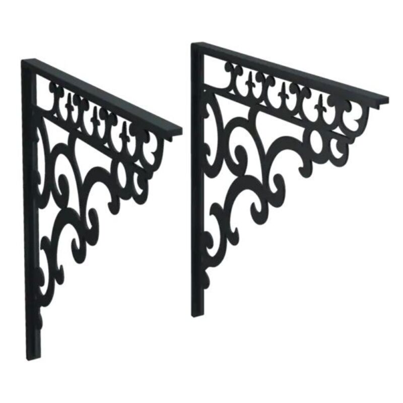 Jacob Delafon - Paire d'équerres Cléo 1889 en fonte émaillée gris Intense