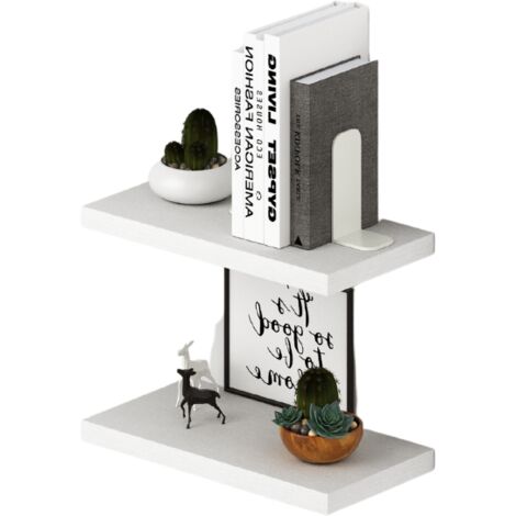 Paire d'étagères murales blanches H2,2x45x23cm