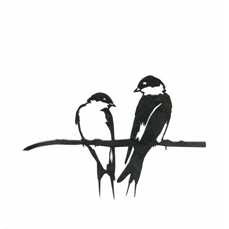 OUYIDA Paire d'hirondelles - décoration de jardin extérieur acier - décoration de jardin en métal