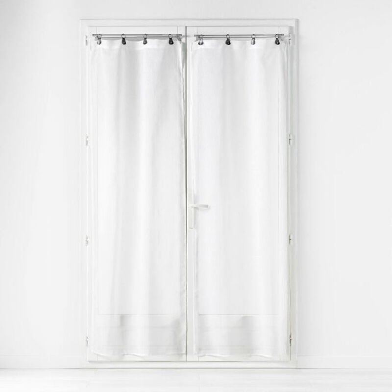 Paire droite anneaux 2 x 70 x 200 cm voile tisse linka Blanc