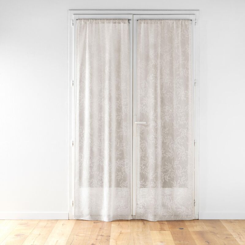 Paire droite passe tringle 2 x 70 x 240 cm voile tisse applique karla Taupe