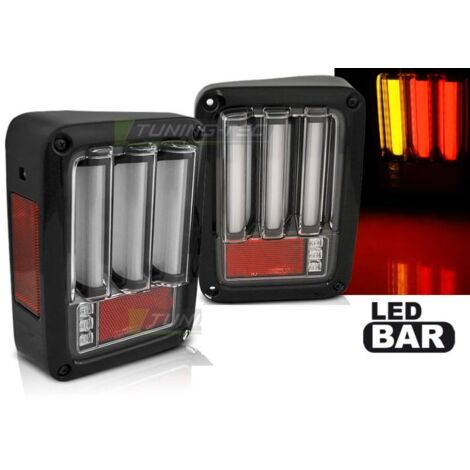Paire feux arriere Jeep Wrangler JK 07-18 FULL LED Noir