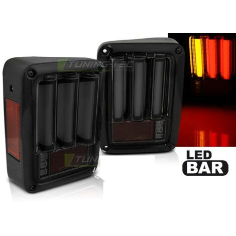 Paire feux arriere Jeep Wrangler JK 07-18 FULL LED Noir Fume