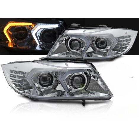 Paire Feux Phares BMW serie 3 E90/E91 de 2005 a 2008 Full LED Chrome-41675088