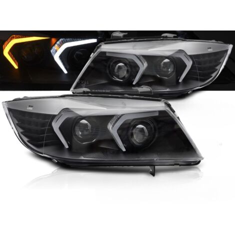 Paire Feux Phares BMW serie 3 E90/E91 de 2005 a 2008 Full LED Noir-41675085