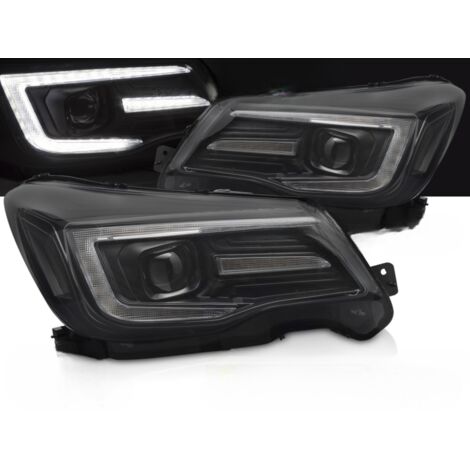 Paire Feux Phares Subaru Forester 13-18 LED DRL Dyn Noir-41424883
