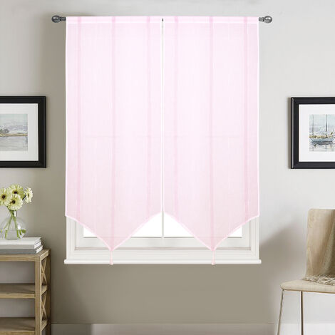 Paire petits voilages à bandes verticales brillantes Bordeaux 60x160 cm