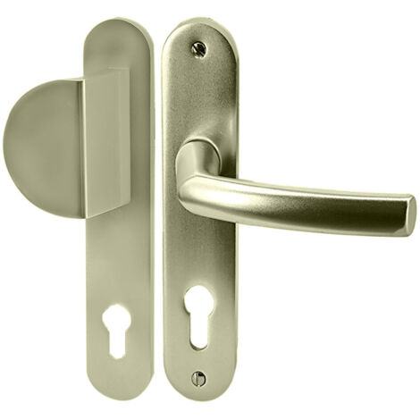 Paire poignées de porte aluminium blindée Bricard Osmose 234 mm béquille aileron trou cylindre