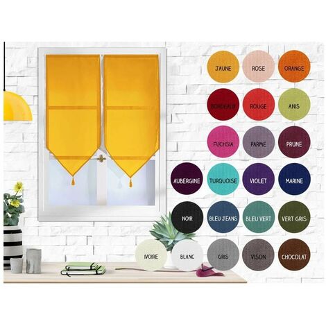 Paire pointe pompon - Voile - 60 x 90 - Unie - Chocolat