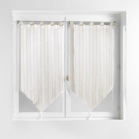 Paire pompon passants 2 x 60 x 90 cm tisse naturel charlize Sans