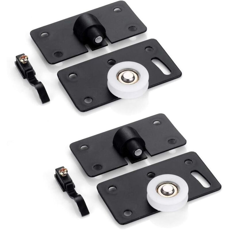 Paires de roulettes pour portes coulissantes de placard. Poulie de glissement pour portes coulissantes d'armoire.