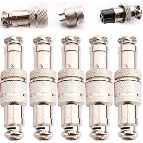 Pairs GX12 Aviation Connector, 3 Pin Aviation Connector Plug, 12mm Male Female Circular Aeronautical Connector, Metal Panel Aviation Cable Connector (Docking Type)