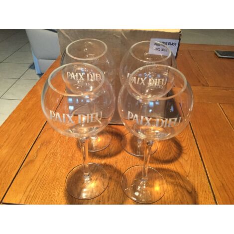 Paix Dieu - Lot de 4 verres 25/33 cl - Modèle demi-lune - Rare