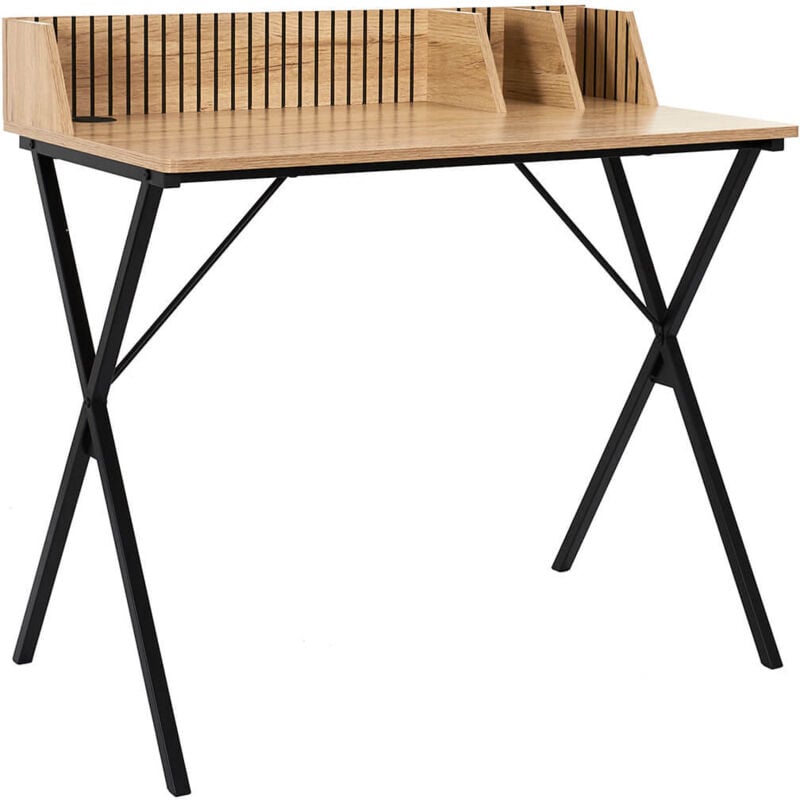 Altobuy - pajan - Bureau avec petits rangements Effet Bois avec Tasseaux