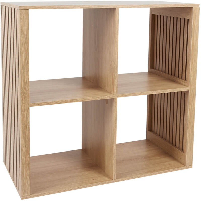 Altobuy - pajan - Rangement 4 Cases Effet Bois avec Tasseaux