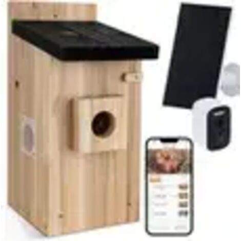 Pajarera con cámara, cámara exterior de 5 megapíxeles, bricolaje, panel solar