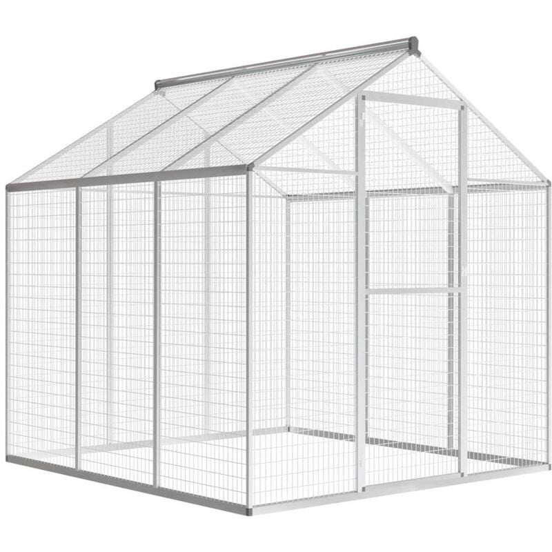 

vidaXL Pajarera de exterior de aluminio 183x178x194 cm - Plateado
