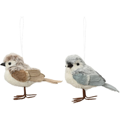 Pájaro de poliéster 7x14x11 cm surtido
