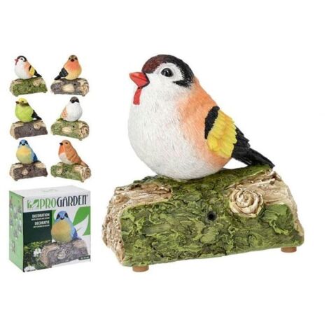PAJARO TRONCO CON SONIDO 13CM SURTIDO