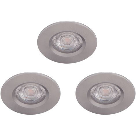 Paket 3 Downlight-LED  Philips "Dive" Runden 5,5W 350Lm Vernickelt 2700K IP65 [PH-929002374122]