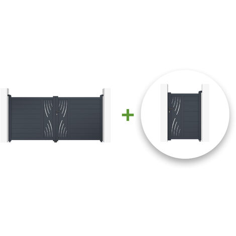 Paket mit Drehtoren VELETA 300 x 140 cm + graues Tor VELETA 100P140 cm