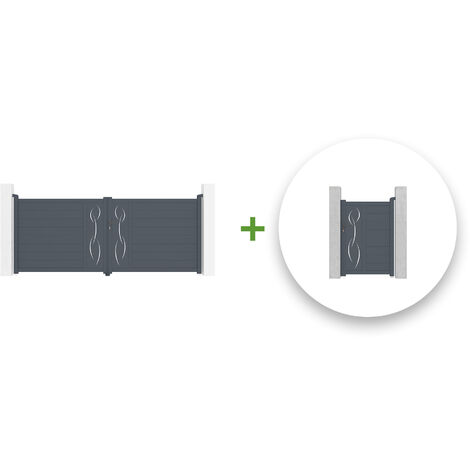 Paket mit Flügeltoren LIFE 350 x 140 cm + Tor LIFE 100P140 cm
