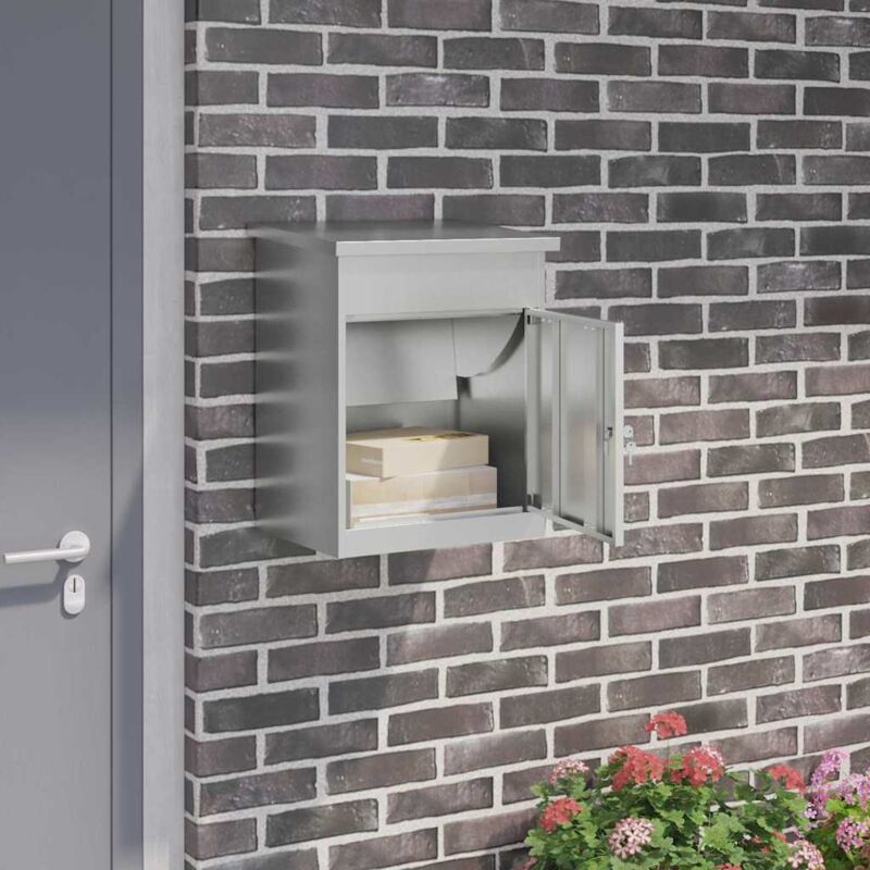 Paketdrop-box Schwarz 44 X 35 X 59 Cm Verzinkter Stahl Vidaxl
