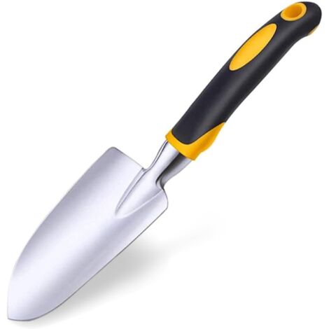 Pala da giardino, piccolo e robusto attrezzo da giardinaggio in alluminio con impugnatura ergonomica, adatto per scavare, diserbare, piantare e trapiantare.
