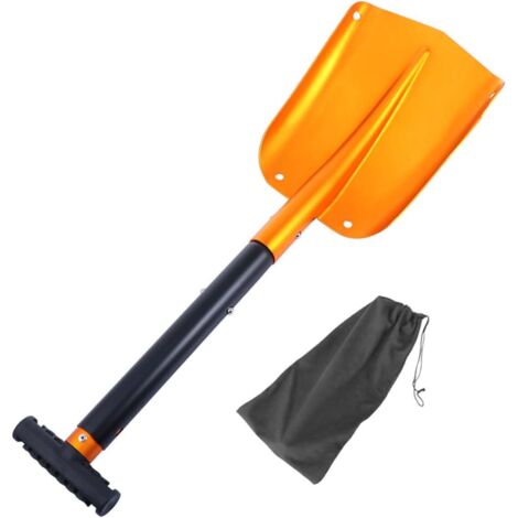 Pala de nieve plegable de aluminio resistente para coche, herramienta retráctil antideslizante para quitar nieve y descongelar en exteriores.
