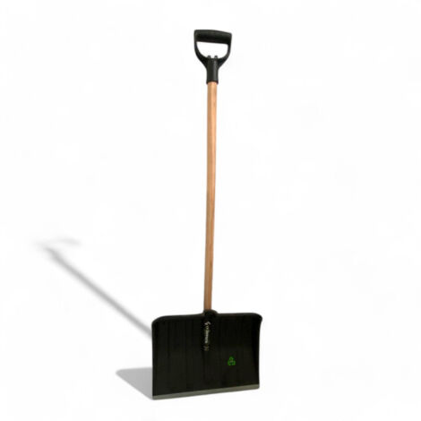 Pala in abs per neve e granaglie con manico in legno 123 cm robusta e leggera colore nero larghezza 41 cm