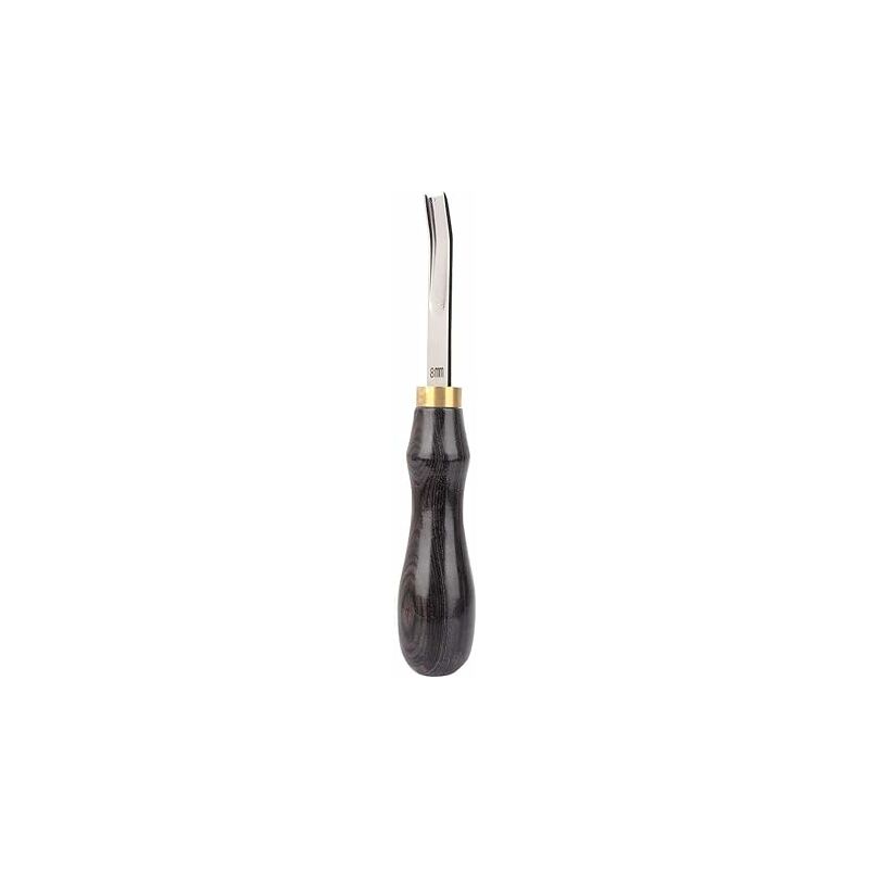 Image of Fortuneville - Pala nera con manico in pelle strumento artigianale largo (8 mm)