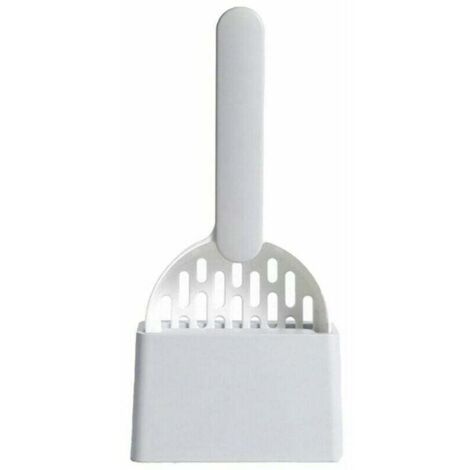 Pala para arena con soporte para caja de arena para mascotas Pala para arena para gatos gris