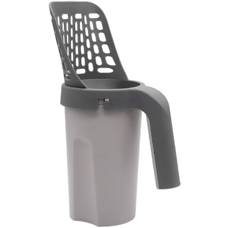 Pala para arena de gato con soporte, bandeja de arena portátil, pala para desechos de gato de gran capacidad