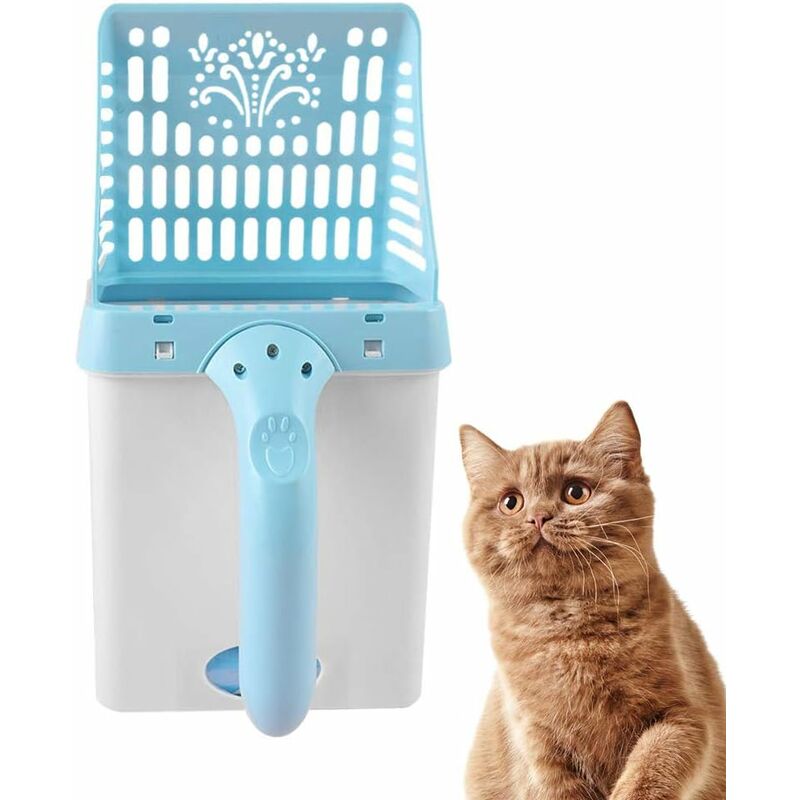 

Pala para arena para gatos, pala para arena, herramienta de limpieza para arena para gatos, pala para arena con soporte, pala de plástico portátil 2