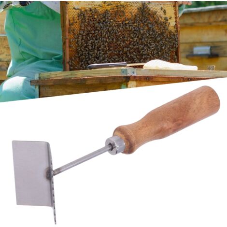 Pala para marcos de colmenas [3 mm de grosor] con mango de madera y cabezal de acero inoxidable [21,5 cm] – Diseño ligero para apicultura profesional.