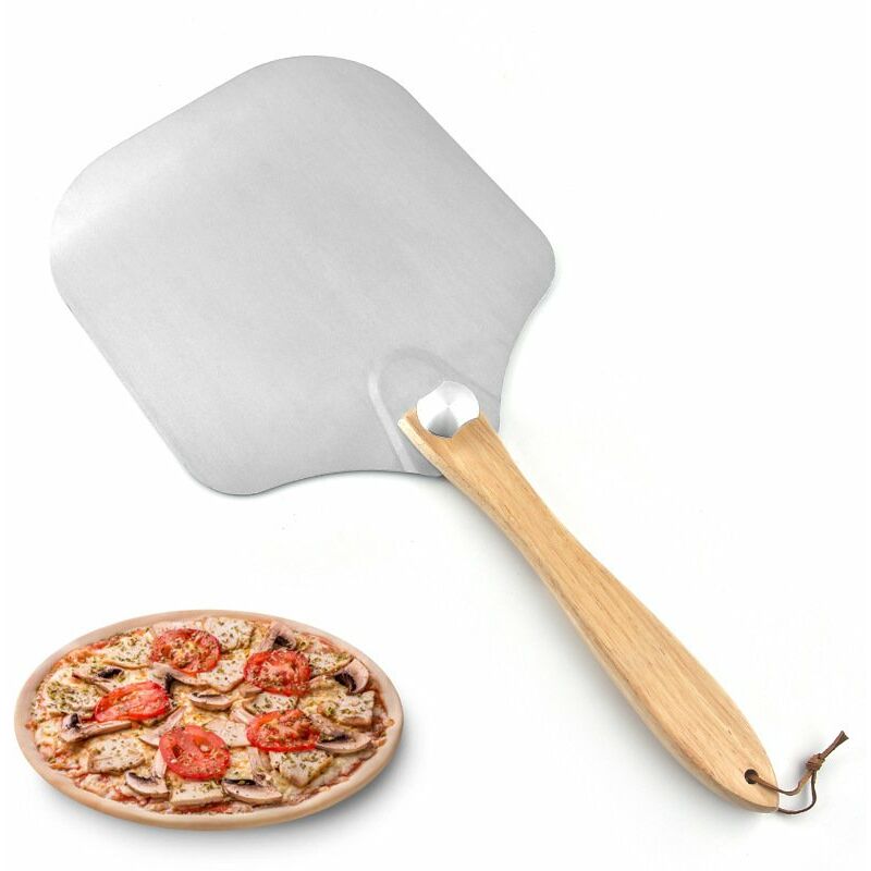 

Happyshopping - Pala para pizza de aluminio plegable, pala para pizza de aluminio con mango de madera, pala para transferencia de herramientas para