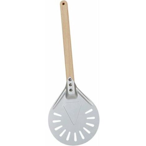 Pala para pizza perforada de 7/8/9 pulgadas, pala de aluminio con mango de madera, herramienta corta para pizza, mango antideslizante - 8 pulgadas 40 cm