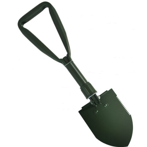Pala Pieghevole da 46 cm, Pala da Neve, Pala Multifunzione ad Alta Resistenza Extra Stabile in Acciaio al Carbonio con Borsa per Il Trasporto,Verde