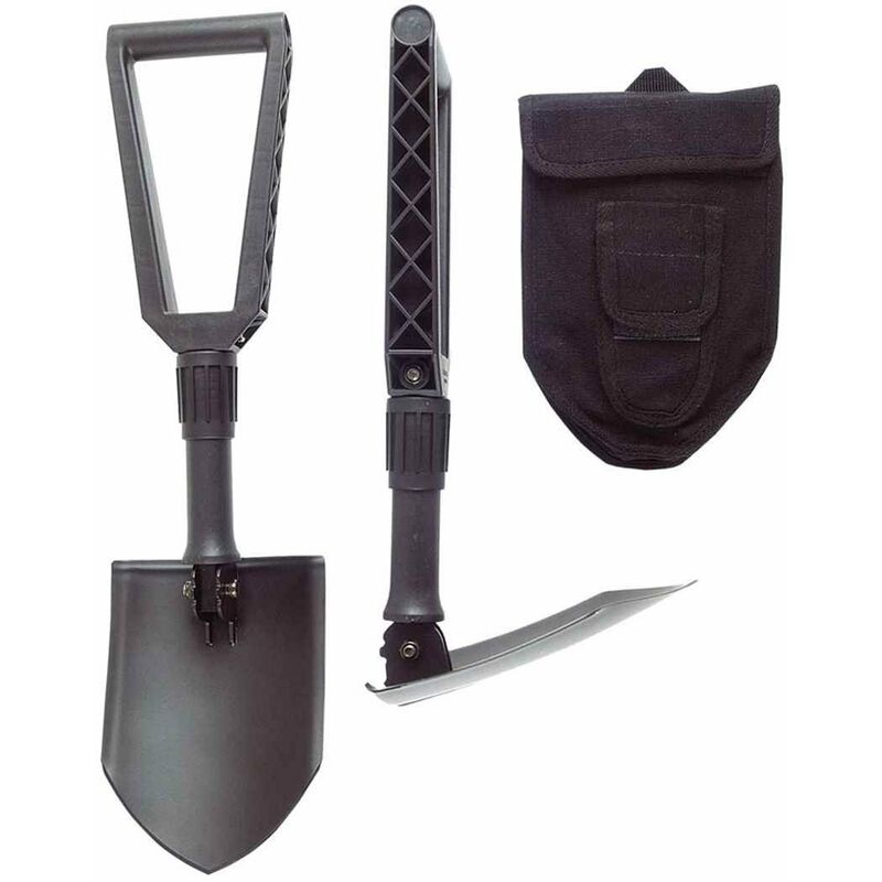 

Pala plegable para camping y alpinismo, 2 en 1: Pala y pico, Funda de tela incluida, Longitud: 59 cm, Acero al boro templado, Negro, 1000621 - Fiskars
