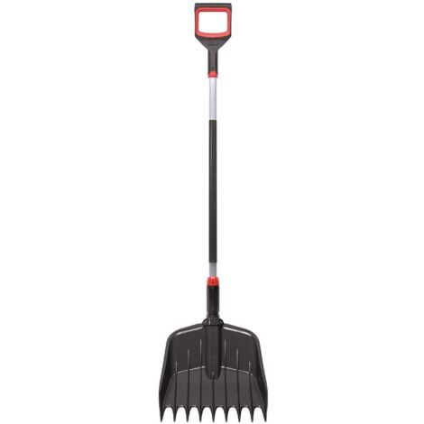 Pala rascador para nieve, con mango oval en aluminio revestido de goma RAKE LOADER , dimensiones (mm) 385x385x1460, color Negro