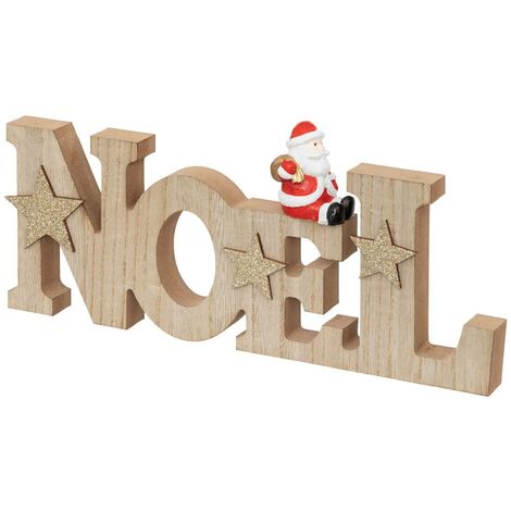 Palabra Navidad Papá Noel en madera L30cm - Feeric lights & christmas
