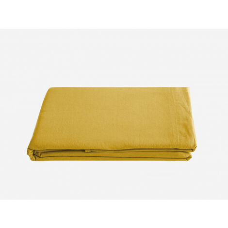 Palace-Flachbettlaken aus reiner, gewaschener Baumwolle, 63 Fäden/cm² Südwind - Palace Curry - 270 x 290 cm für King Size Bett