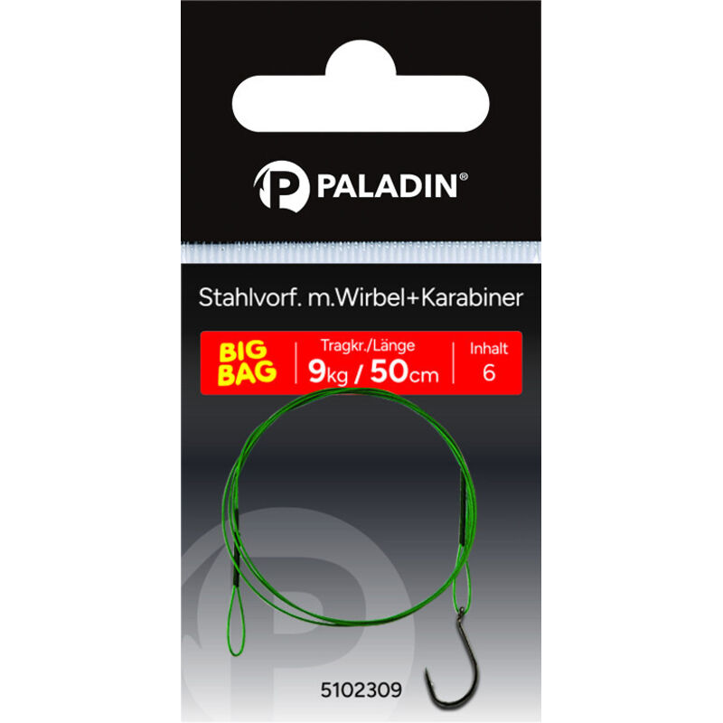 Paladin Stahlvorfach Einzelhaken Gr. 1 Tragkraft 10 Kg Länge 50cm 3 Stück Forellenhaken