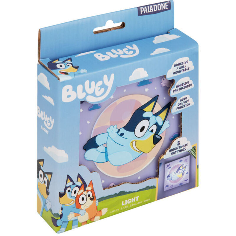 Paladone Bluey - de applique murale LED autocollant avec détecteur automatique et luminosité réglable, fonctionne avec des piles, pour les chambres
