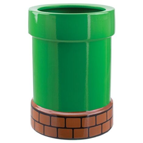 Paladone Super Mario Pipe Plant and Pen Pot porta lápices Cerámico Verde, Naranja