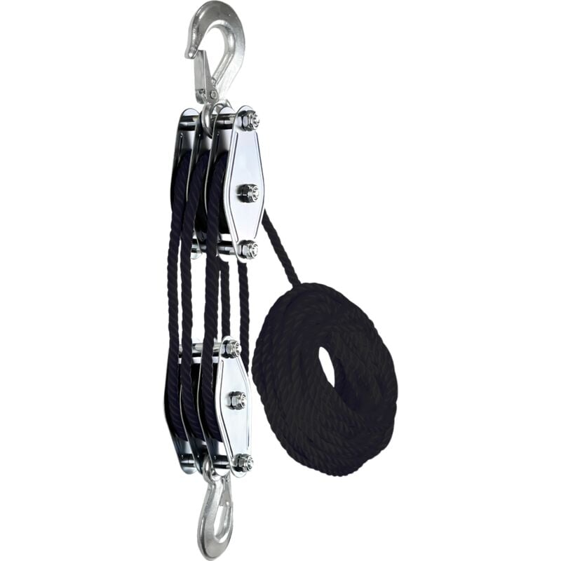 Palan à câble métallique robuste standard de 2 lb, résistance à la rupture de 50 pieds, poulie de charge de travail de 1 000 lb et système de poulie