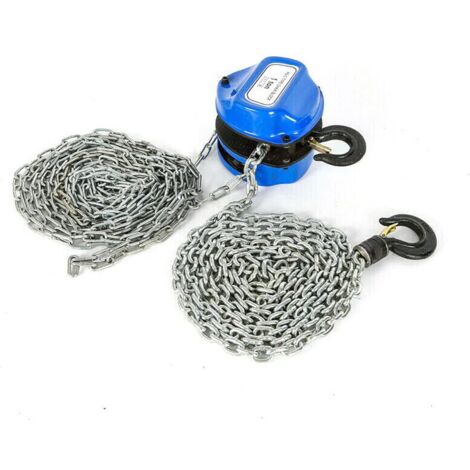 Palan à chaîne 4 m 1000 kg - Crochet pivotant à 360° - Grue manuelle professionnelle