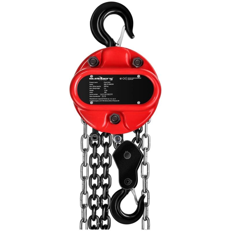 Treuil Palan Manuel À Chaîne De Levage En Acier Linguet G80 Hauteur 3M 2000 Kg