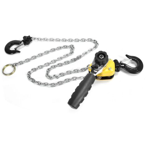 Palan à levier avec poulie, mini-clé de levage portable et chaîne de 1,5 mètre, charge maximale de 250 kg